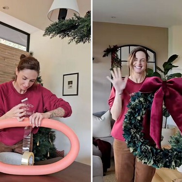 Parece de Zara Home pero esta corona de Navidad es un DIY fácil que puedes hacer en casa con restos de tela