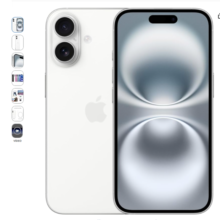 Apple iPhone 16 (128 GB) – Branco

