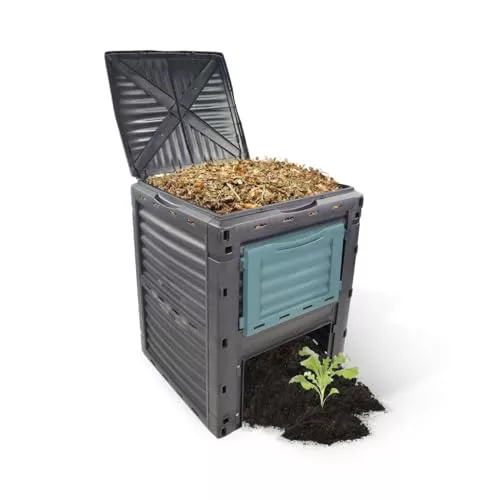 Mobiclinic®, Compostador de jardín, Biobin, Sin Gastos adicionales, 300l, Eco-Friendly, Transformador residuos, Herramientas, Rejillas ventilación, Convierte en abono Natural.