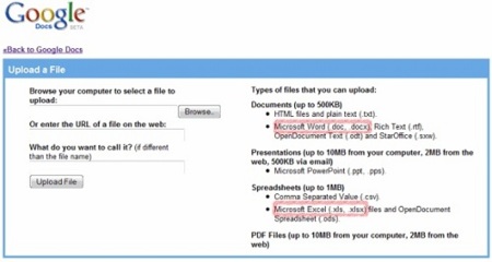 Google Docs agrega soporte para documentos de Office 2007