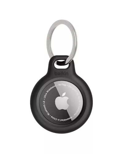 Belkin Llavero AirTag, Funda AirTag Resistente a los Arañazos con Frontal Abierto