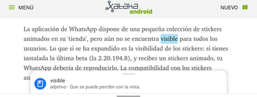 Chrome para Android estrena las nuevas definiciones contextuales: así funcionan