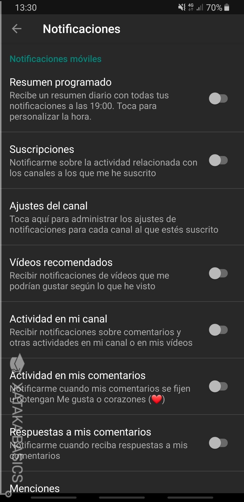 Cómo desactivar y bloquear las notificaciones de YouTube