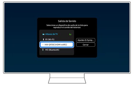 Ajustes de salida de audio televisor Samsung
