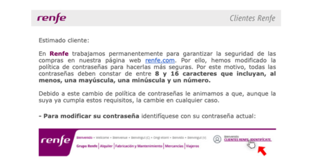 Renfe pide a sus usuarios que cambien de contraseña debido a "actividad inusual" en la web
