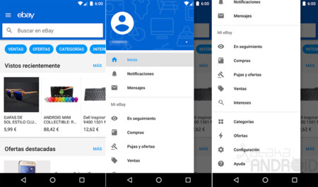 eBay 5.0 para Android estrena Material Design para mejorar su navegación e interfaz