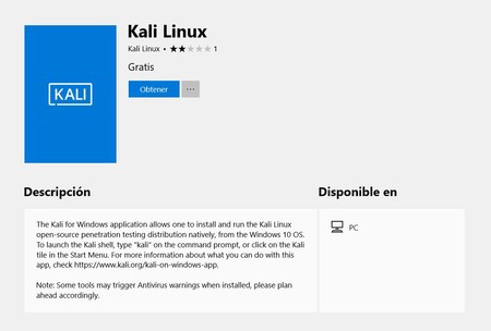 Kali Linux para Windows ahora disponible para descargar desde la Microsoft Store