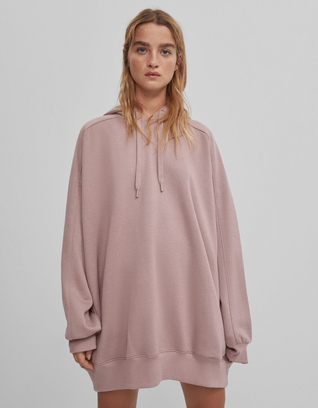 Sudadera capucha oversize rosa