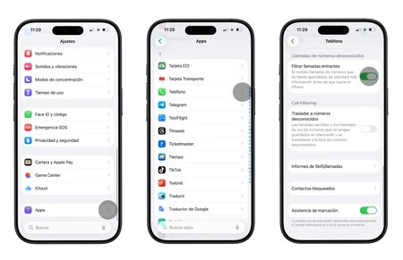 Pasos para activar el filtro de llamadas de iOS 26