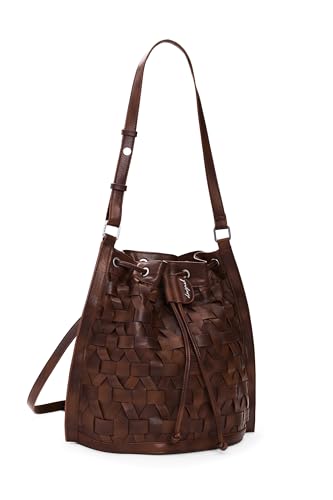 Desigual Mochila saco trenzado marrón