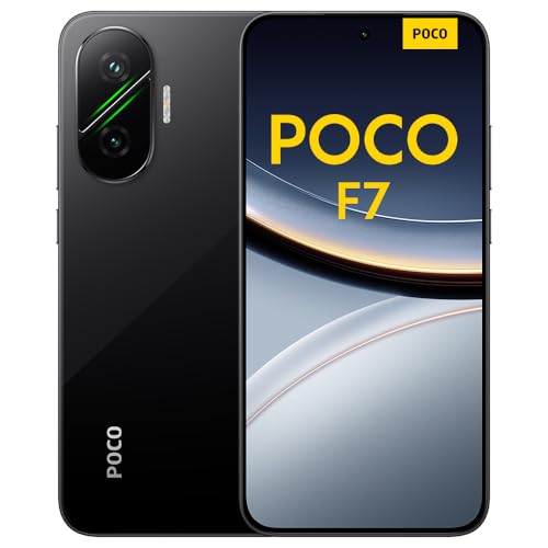 XIAOMI POCO F7 - Smartphone de 12+512GB, Cámara Sony de 50 MP con OIS, Pantalla AMOLED de 6,83'' 1.5K a 120Hz, Snapdragon 8s Gen 4, Hypercharge 90W, Cargador no Incluido, Negro (Versión ES)
