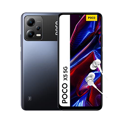 POCO X5 5G - Smartphone de 6+128GB, Pantalla de 6.67” 120Hz FHD+ AMOLED, Snapdragon 695, Camara 48MP AI Triple, 5000mAh, NFC, Negro (Versión ES + 3 años de garantía)