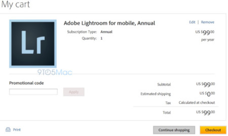 Lightroom para iOS se acerca, con posible sincronización de archivos y un pago por suscripción