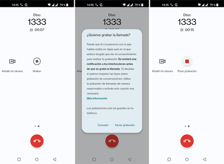 Antigua grabación de llamadas en teléfono de Google