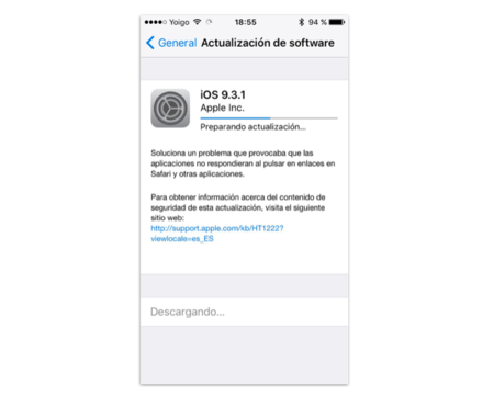 iOS 9.3.1 ya disponible, con la solución al bug de la apertura de links
