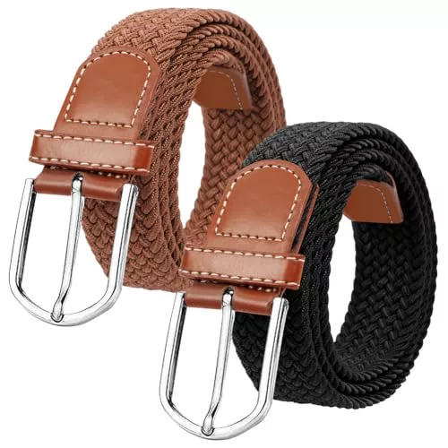 flintronic 2PCS Cinturón Trenzado Elástico Unisex