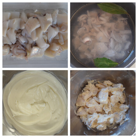 Sepia con mayonesa paso a paso