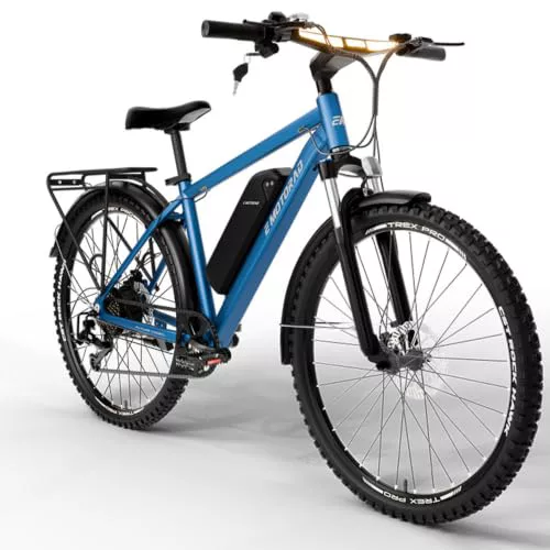 EMotorad T-Rex Pro | Bicicleta Eléctrica de Montaña 250W | Batería Extraíble 13Ah | Autonomía hasta 70 km | Motor 36V 250W | Suspensión 100 mm | Frenos de Disco | Display LCD i13 (Azul)