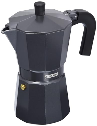 Monix Vitro Noir - Cafetera italiana de aluminio 6 tazas