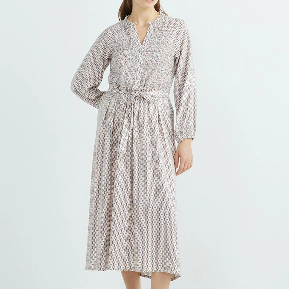Vestido estampado smock
