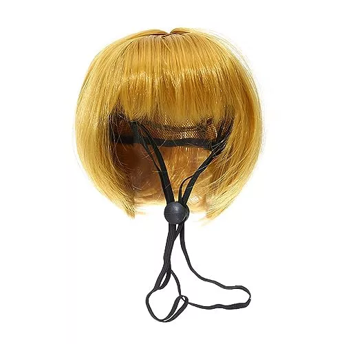 Peluca para perro, dorada ajustable para cosplay, disfraz divertido para perros pequeños, gatos, Halloween, Navidad, fiestas, decoraciones de vacaciones