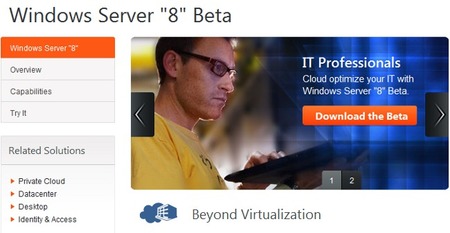 La beta de Windows 8 Server también está disponible para su descarga