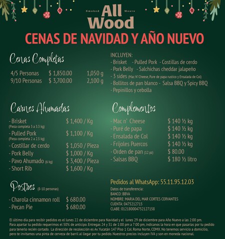 All Wood, el lugar en CDMX donde puedes pedir tu cena al estilo Texas con brisket, costillitas y puré de papa 