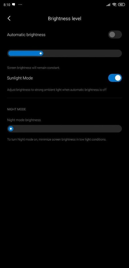 Sunlight Mode de Xiaomi