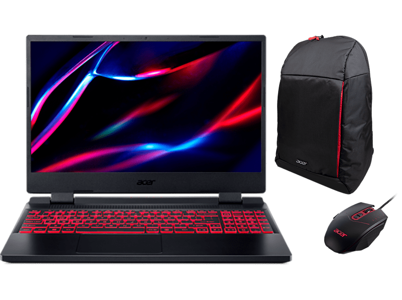 Portátil gaming - Acer AN515-58,15.6" Full HD, Intel® Core™ i5-12500H, 16GB RAM, 1TB SSD, NVIDIA® GeForce RTX™ 3060, W11H, Mochila + Ratón gaming