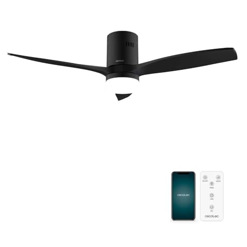 EnergySilence Aero 5600 Black Aqua Connected Ventilador de techo de 40 W y 52” con mando a distancia