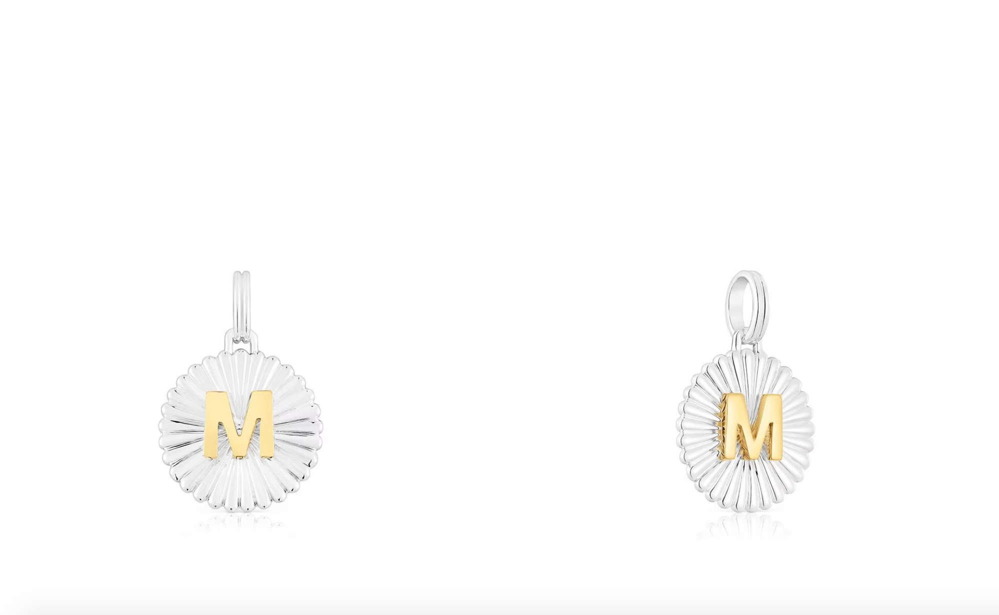Colgante Tous Alphabet medalla con la letra M de plata y plata vermeil