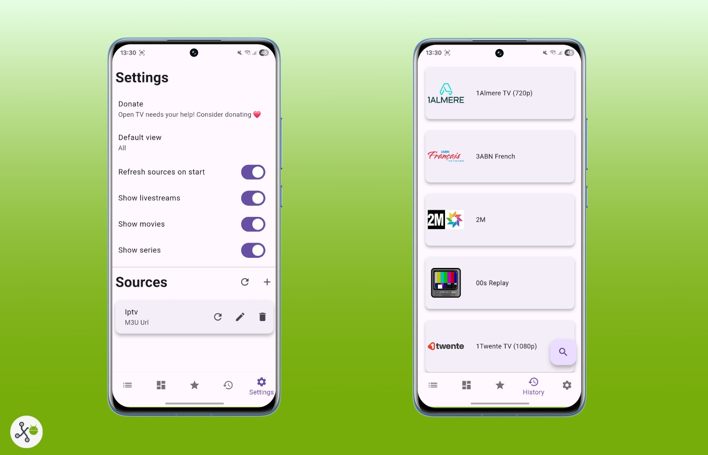 Open Tv Android Ajustes