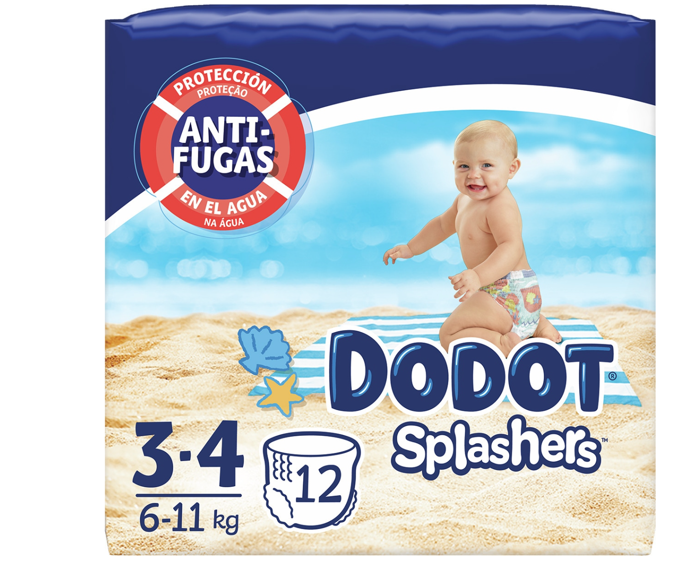 Splashers bañador desechable 6-11 kg talla 3-4 paquete 12 unidades