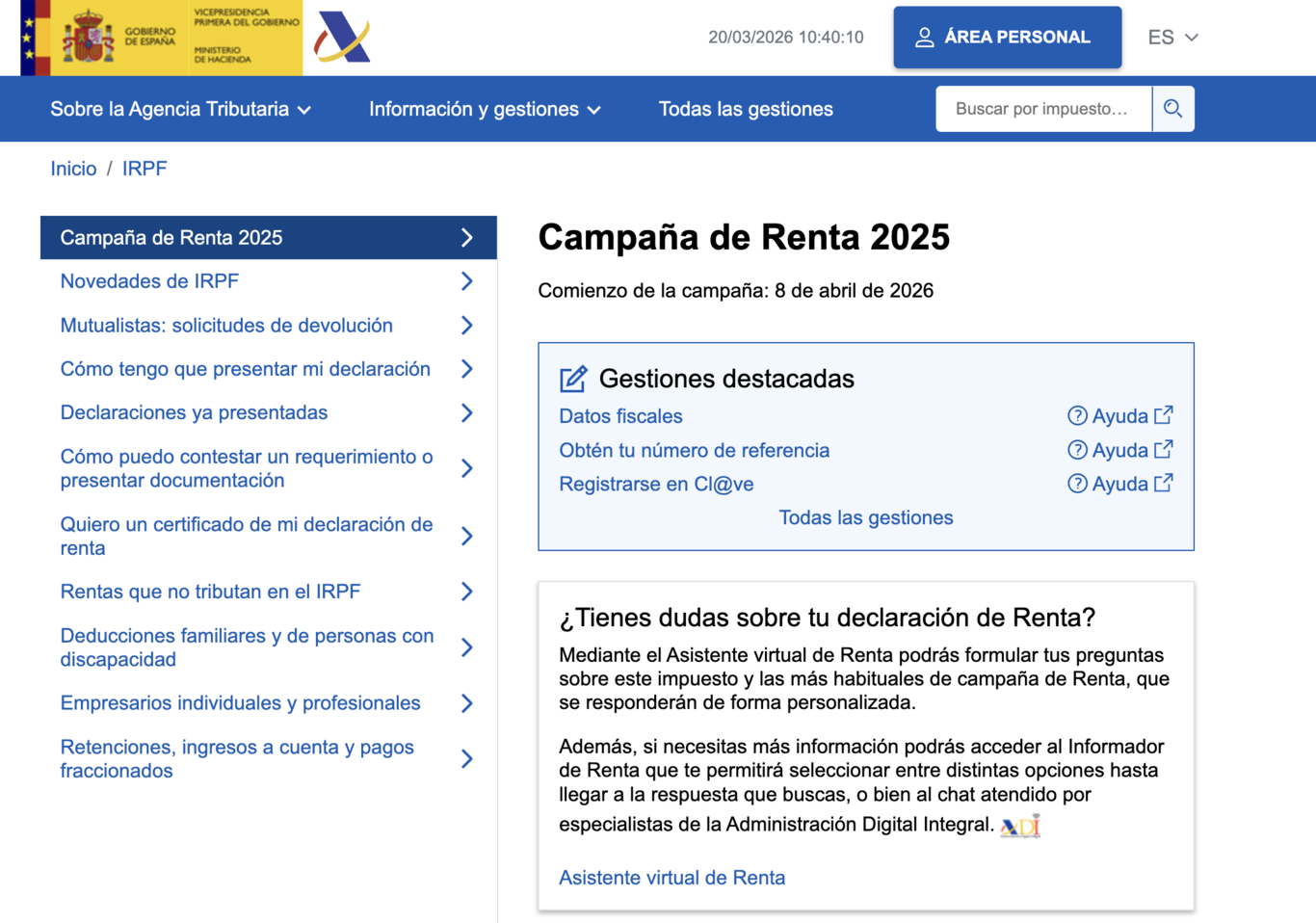 Datos fiscales de la Renta 2025: cómo mirarlos en tu PC o tu móvil ...