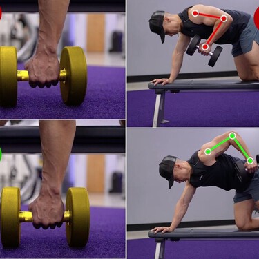 Si quieres hacer remo con mancuerna aprende primero a cogerla: así debería ser el agarre para trabajar la espalda