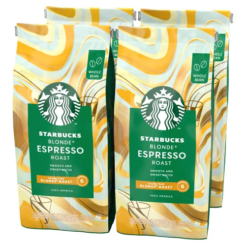 STARBUCKS Blonde Espresso Roast Café De Grano Entero De Tostado Suave, 450g (Paquete de 4)
