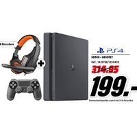 PlayStation 4 de 500GB, con auriculares gaming Ardistel de regalo, por 199 euros en MediaMarkt