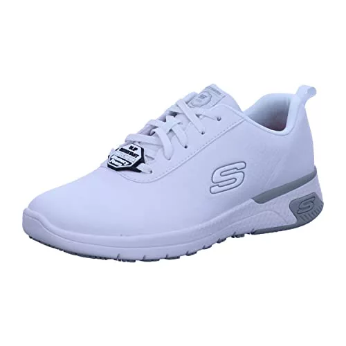 Skechers MARSING GMINA, Zapatillas para Mujer, White Prime Asia Leather, 37 EU