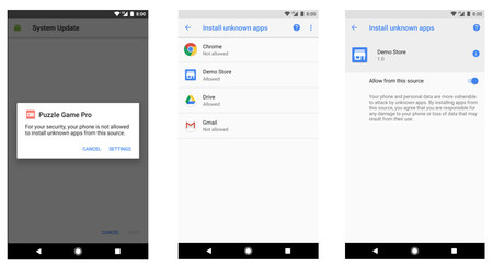 Android Oreo: Instalar aplicaciones desde fuera de Google Play requiere de permiso
