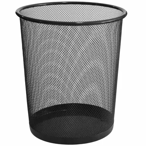 TECHZOCO Papelera Malla Metalica,  12 Litros, Negro