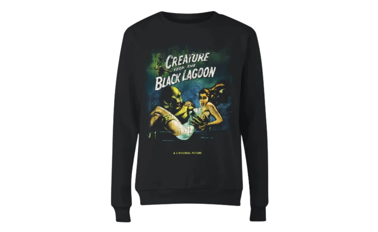 Sudadera Universal Monsters La mujer y el monstruo Vintage Poster - Hombre - Negro