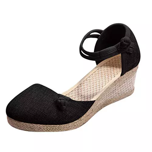 Alpargatas Mujer Cuña Alpargatas Plataforma Comodas Sandalias Cerradas Esparto Verano Cierre De Hebilla De Vestir Tacon Yute Zapatos Elegantes Antideslizantes Moda Sandalia Casual Novia Fiesta Ofertas
