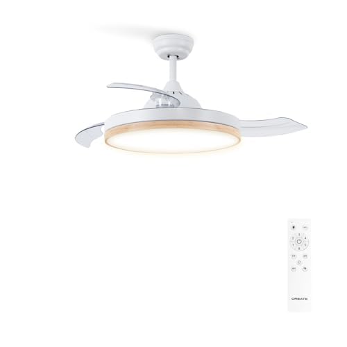 CREATE / WIND CLEAR M/Ventilador de techo con luz madera clara con mando