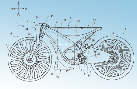 Las patentes de la posible moto eléctrica de Suzuki muestran un concepto cercano a una bicicleta