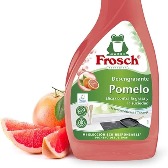 Frosch - Quitagrasas Desengrasante Ecológico Pomelo, Apto para Superficies Alimentarias, Elimina la Grasa sin Esfuerzo - 500 ml
