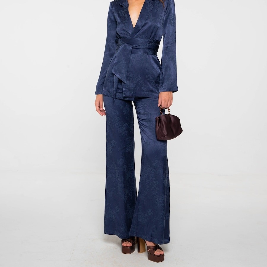 Pantalones de campana de traje de mujer acampanados tiro alto The-Are
