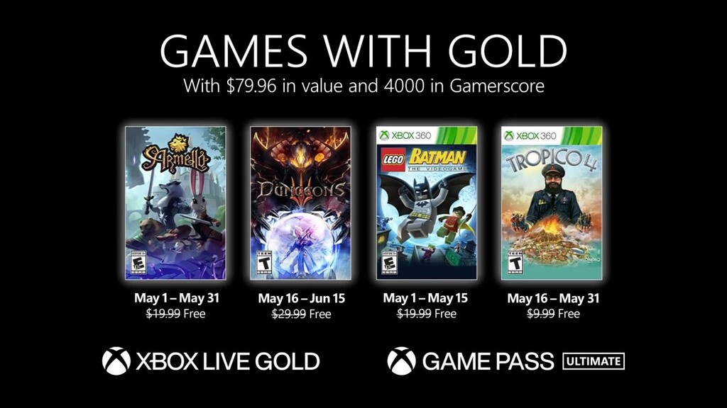 Dungeons III y Tropico 4 entre los juegos de Games with Gold de mayo de 2021 Dungeons III y Tropico 4 entre los juegos de Games with Gold de mayo de 2021
