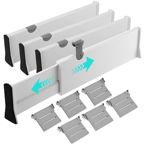 Separadores De Cajones de plástico ajustables (paquete de 4)