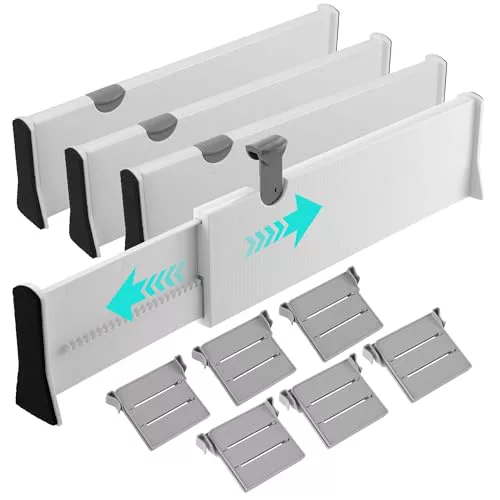 Separadores De Cajones de plástico ajustables (paquete de 4)