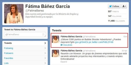 Cuidado con qué aplicaciones o juegos asocias tus cuentas sociales, el caso de la Ministra de Empleo @FatimaBanez